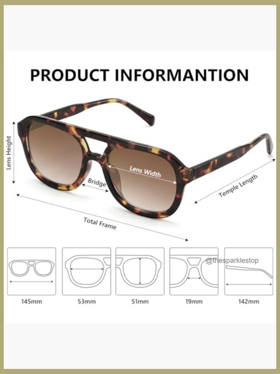 Retro Aviator Sunglasses Square Pilot Shades Polycarbonate Lens main image 6
